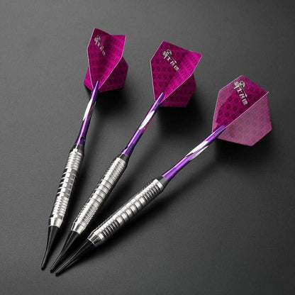 Dartpfeile Set 3 Stück 18g Turnier Soft Tip Darts Schwarz beschichtete Metallfässer