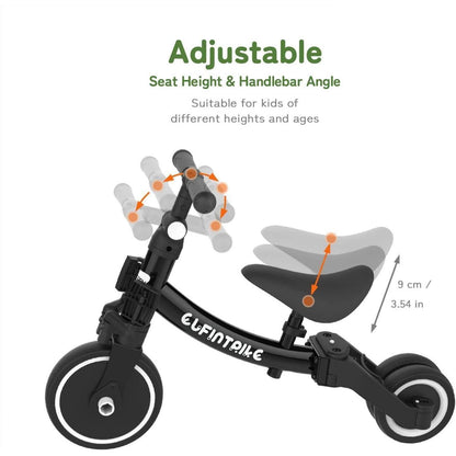besrey 5 in 1 Kinderdreirad Dreirad Lauffahrrad Schwarz