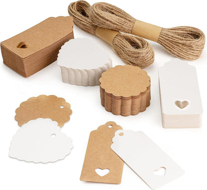 200er SuMile Geschenkanhänger Kraftpapier mit Juteschnur
