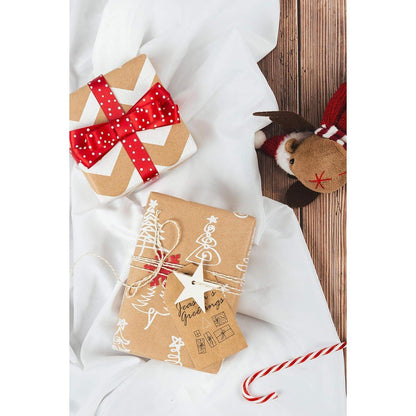 Weihnachtspapierrolle Kraftpapier 3D White Christmas Design