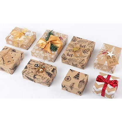 Weihnachtspapierrolle Kraftpapier 3D White Christmas Design