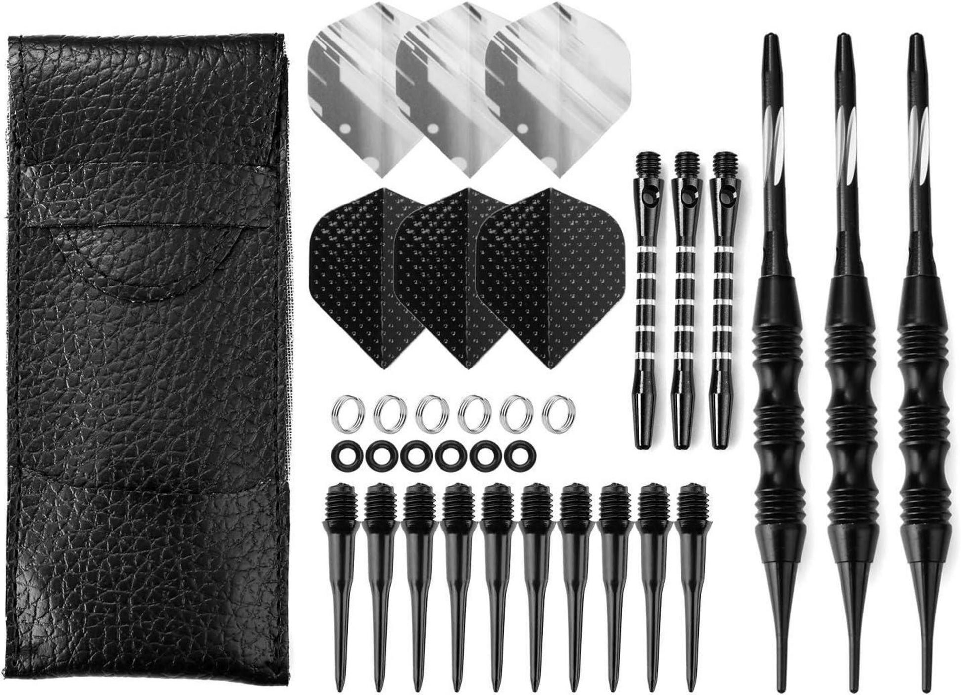 Soft Dartpfeile Set 3 Stück 20g Turnier Darts Schwarz Kunststoffspitze