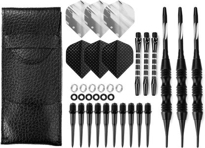 Soft Dartpfeile Set 3 Stück 20g Turnier Darts Schwarz Kunststoffspitze