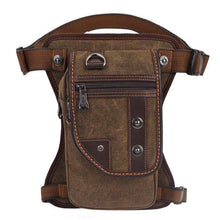Motorrad Beintasche Canvas Reitertasche Braun – Vielseitige Hüfttasche