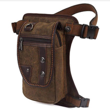Motorrad Beintasche Canvas Reitertasche Braun – Vielseitige Hüfttasche