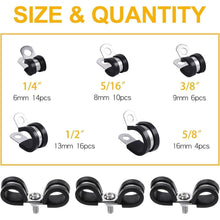 50er Pack Edelstahl Kabelklemme Gummi Gefüttert P Clips 5