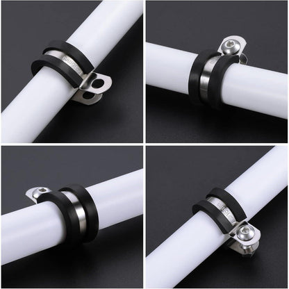 50er Pack Edelstahl Kabelklemme Gummi Gefüttert P Clips 5