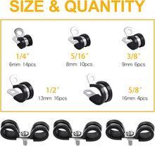 50er Pack Edelstahl Kabelklemme Gummi Gefüttert P Clips 5