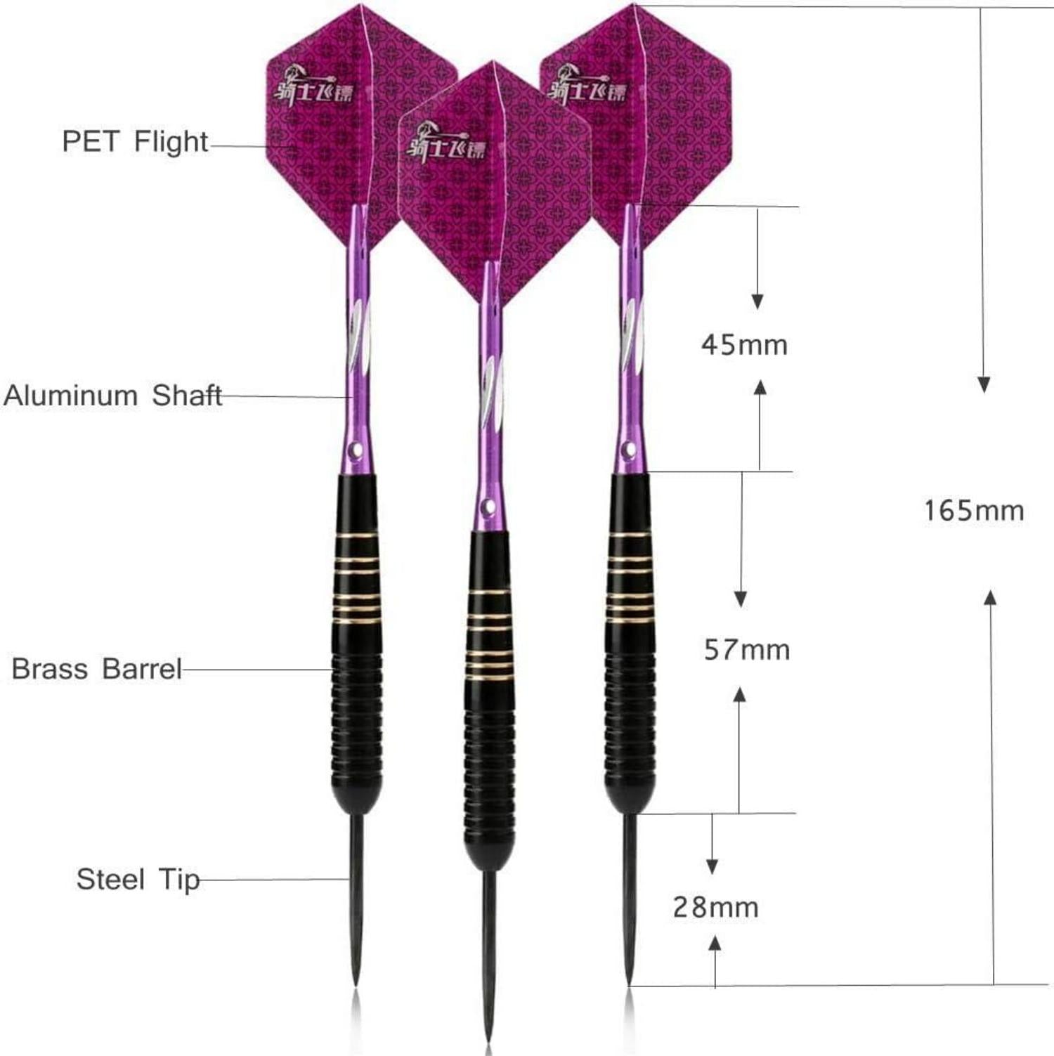 Professionelles Steel Dartpfeile Set 23g - Dartpfeile Steeldarts mit Pu Case