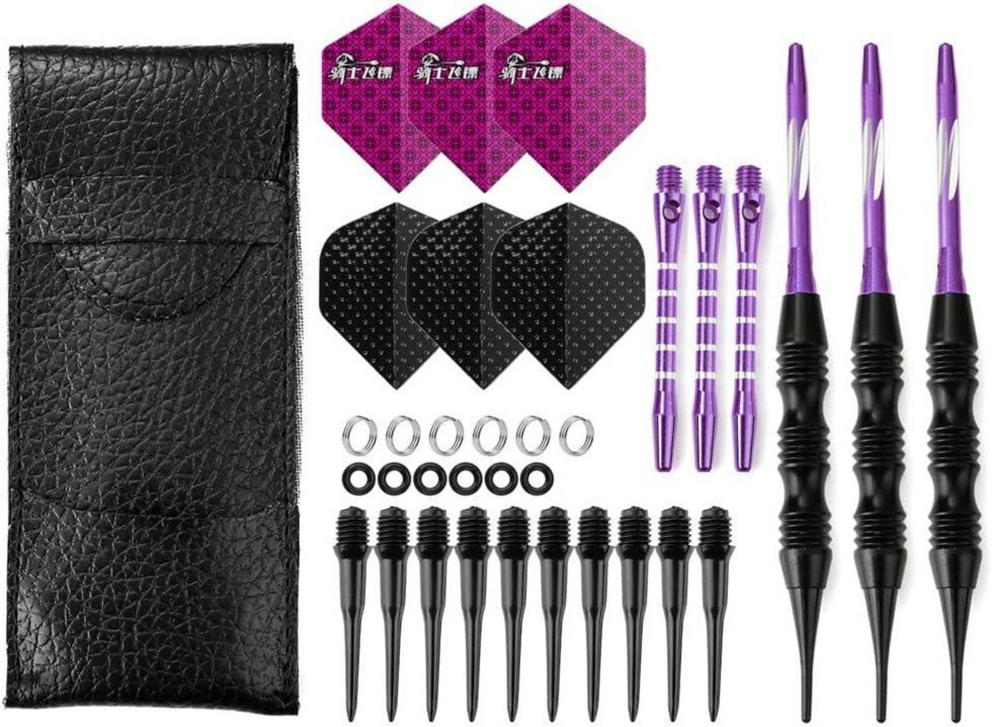 Soft Dartpfeile Set 20g Schwarz Metallfässer Turnier Darts Eingepackt