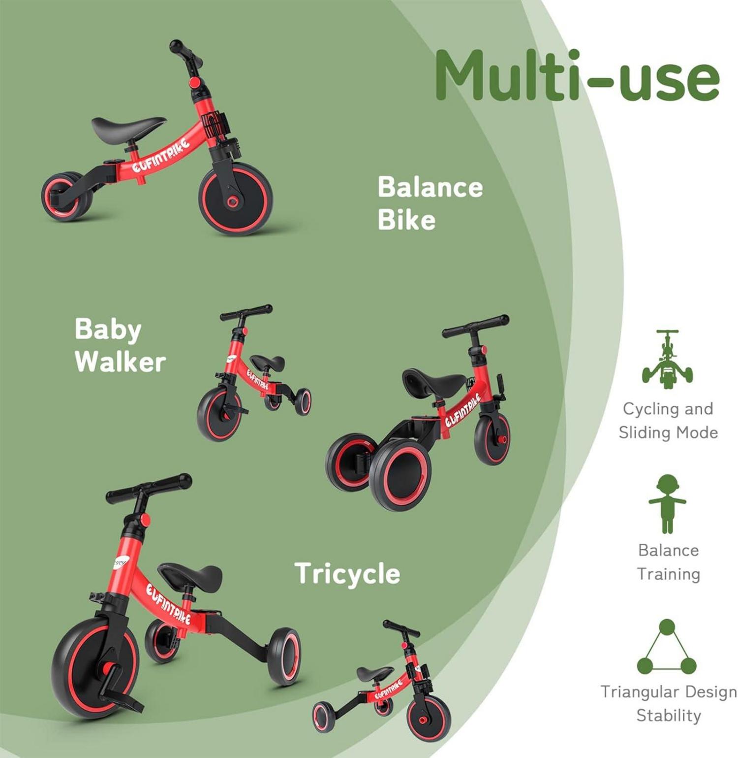 Kinderdreirad Laufrad Lauffahrrad 5-in-1 Lauflernhilfe 1-4