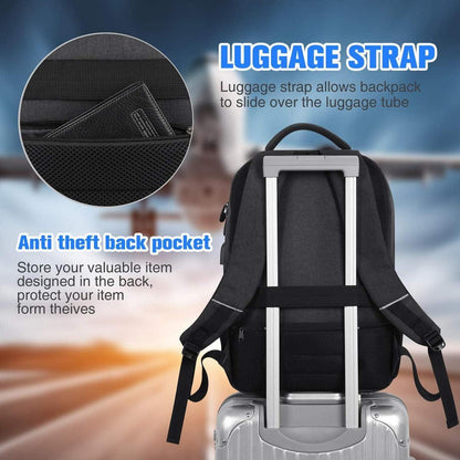 Rucksack Herren Schulrucksack Jungen Teenager Daypacks 15.6 Zoll Laptop Holzkohle