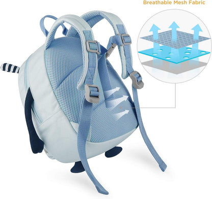 Mini Kinderrucksack mit abnehmbarer Leine 3D Cartoon Design Blau