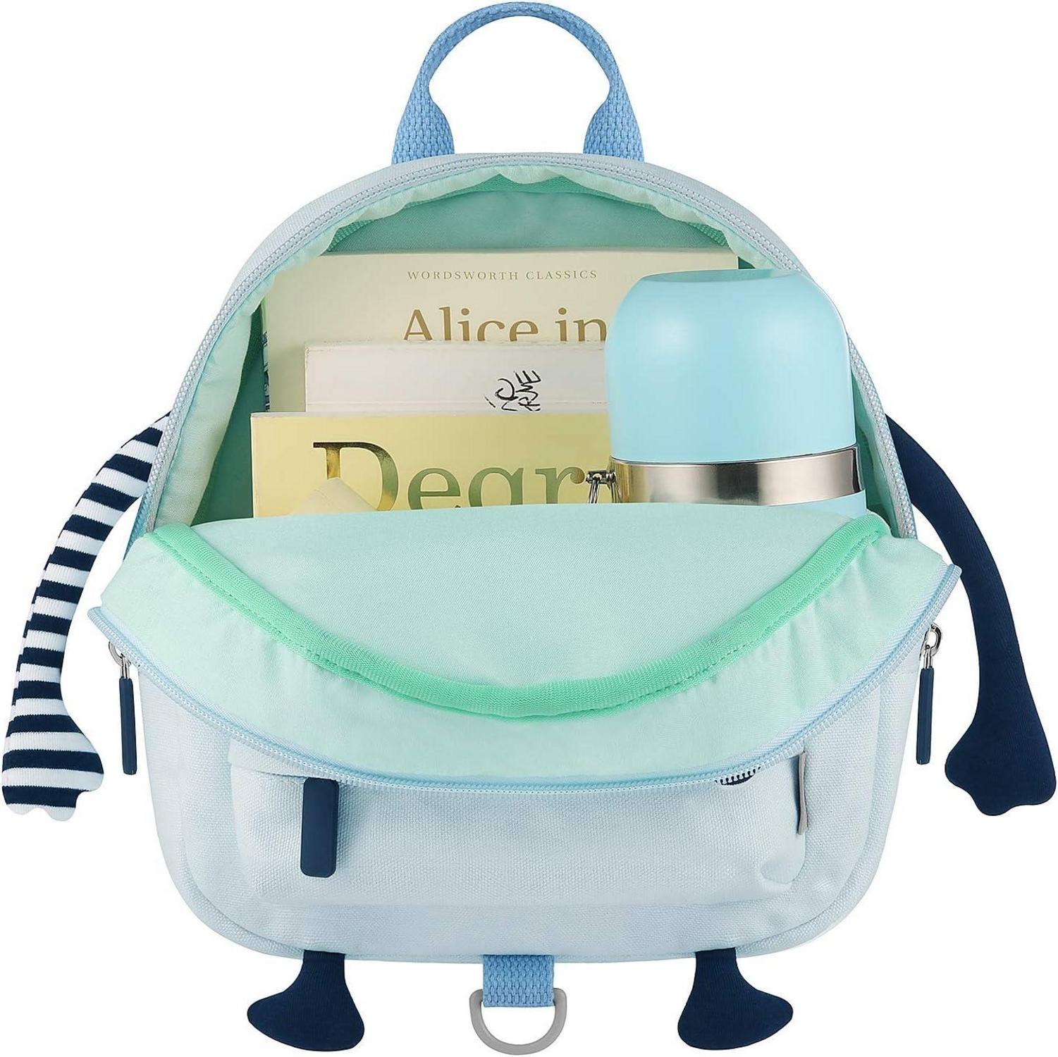 Kinderrucksack 3D Cartoon mit Brustgurt Blau 100% Baumwolle