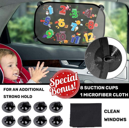 Auto Sonnenschutz Kinder mit Saugnapf | Sonnenschutzfolie Schwarz