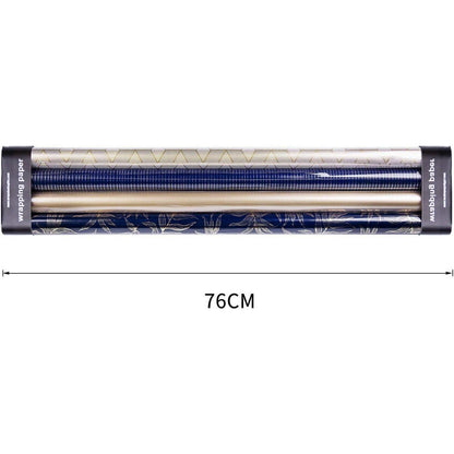 RUSPEPA Geschenkpapierrolle - Gold Marine Print - 4 Rollen