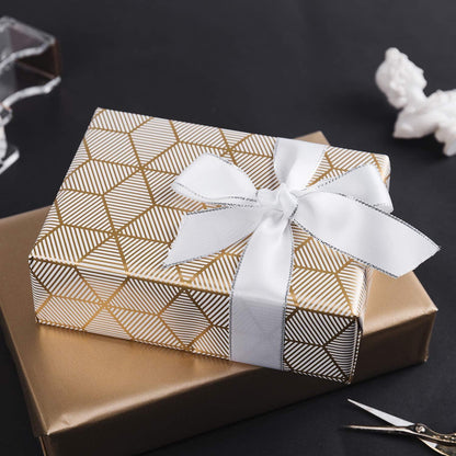 Gold Navy Geschenkpapierrolle Linien Geburtstag Urlaub Vatertag Baby 4