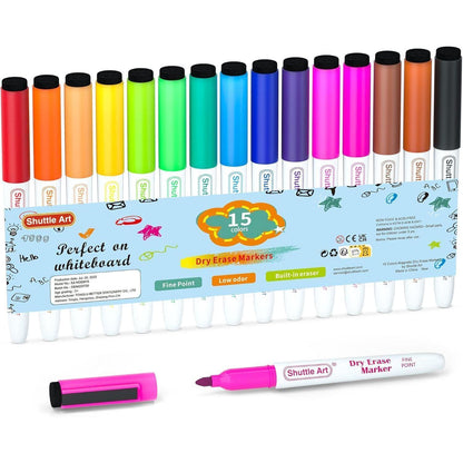 Shuttle Art Whiteboard Marker Set, 15 Farben, feine