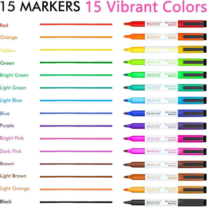 Shuttle Art Whiteboard Marker Set, 15 Farben, feine