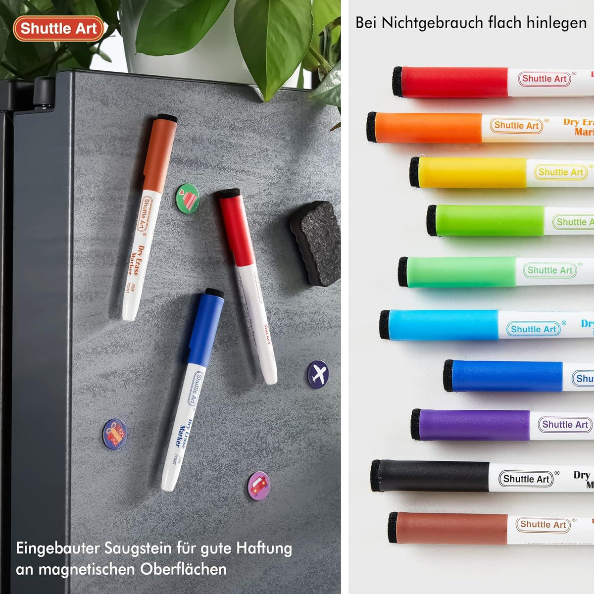 15 Farben Whiteboard Marker Set feine Spitze abwischbar Magnet Stifte