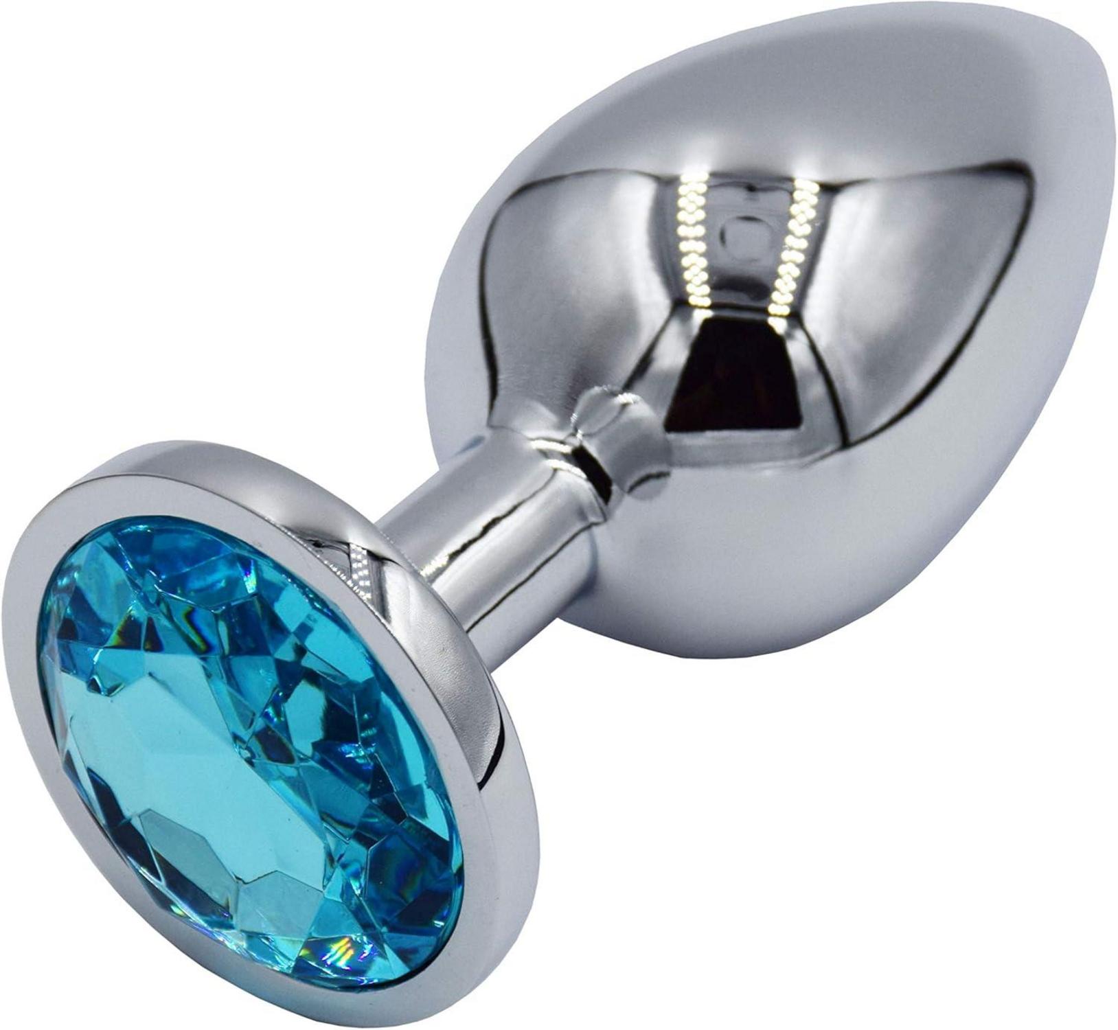 Metall Anal Butt Plug Set Hellblau 34 mm Größe Beginners Frauen Paare