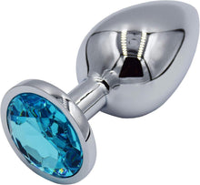 Metall Anal Butt Plug Set Hellblau 34 mm Größe Beginners Frauen Paare