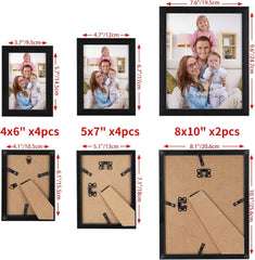 Bilderrahmen Set Schwarz Collage 10x15 13x18 20x25 Modern Wand Tisch