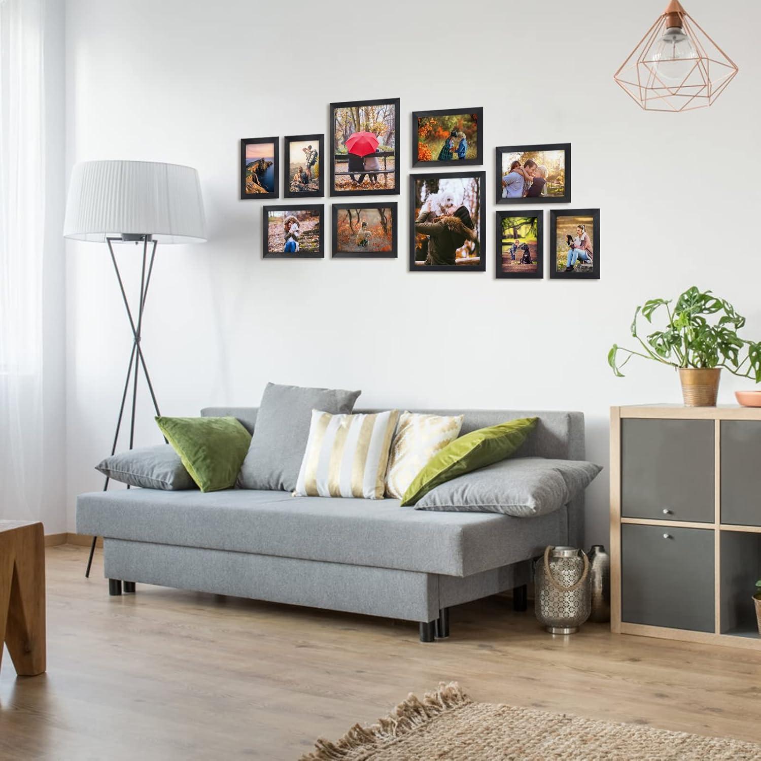 Giftgarden Schwarze Bilderrahmen Collage Set 10er Wand Tisch Modern Multisize