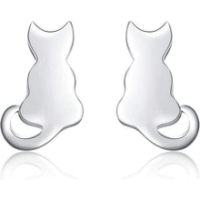 Katzenohrringe Sterling Silber Ohrstecker Damen Mädchen