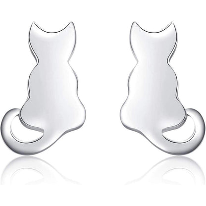 Katzenohrringe Sterling Silber Ohrstecker Damen Mädchen