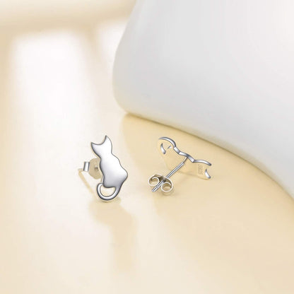 Katzenohrringe Sterling Silber Ohrstecker Damen Mädchen