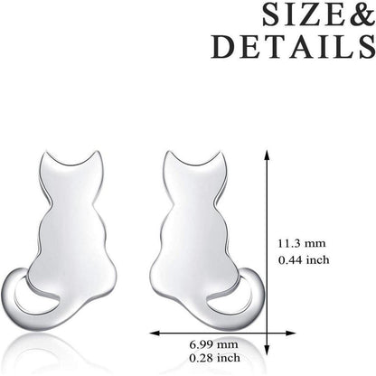 Katzenohrringe Sterling Silber Ohrstecker Damen Mädchen