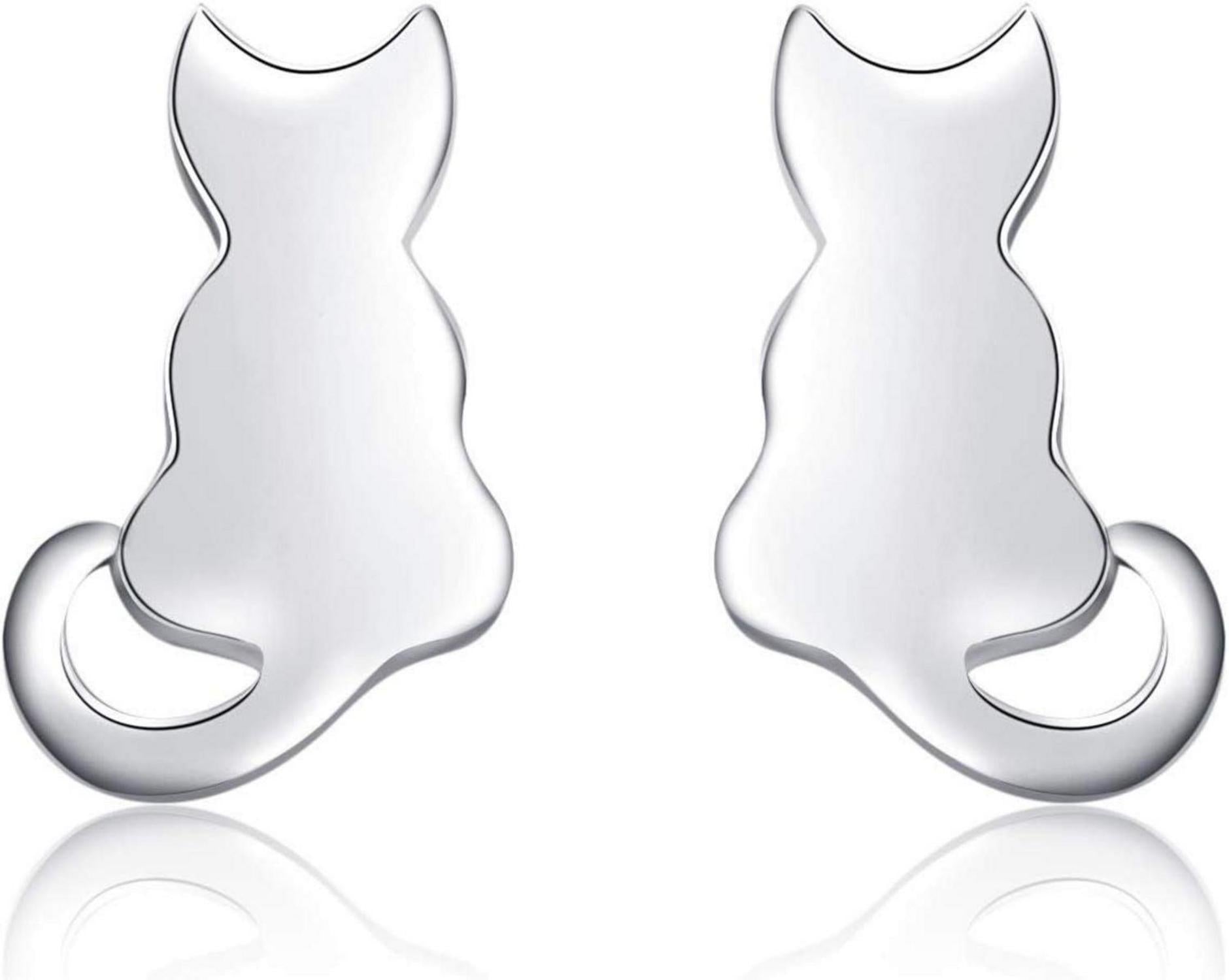 Katze Ohrstecker Sterling Silber süße Katzen Ohrringe Schmuck