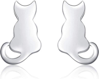 Katze Ohrstecker Sterling Silber süße Katzen Ohrringe Schmuck