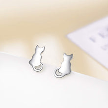 Katzenohrringe Sterling Silber Ohrstecker Damen Mädchen