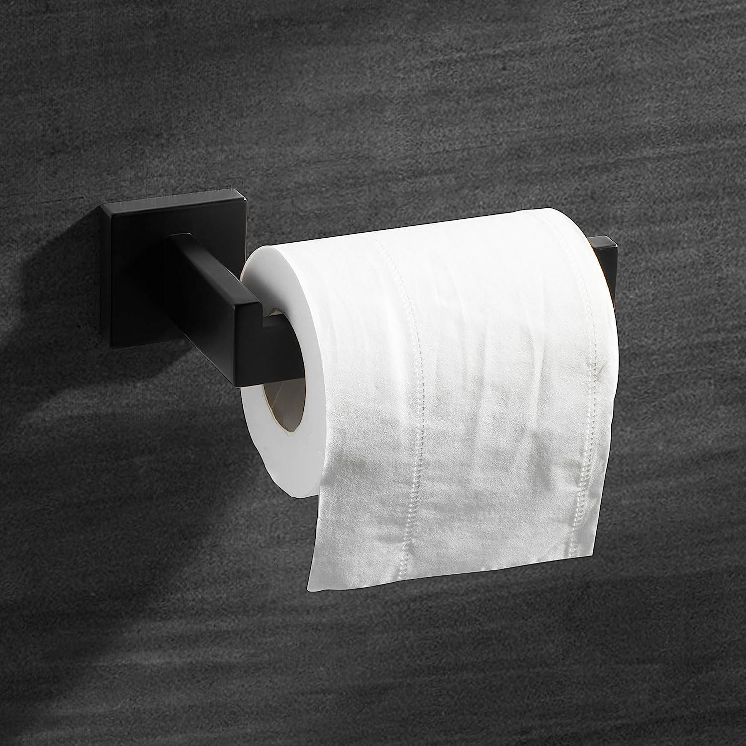 Toilettenpapierhalter Edelstahl Schwarz Quadrat 200g
