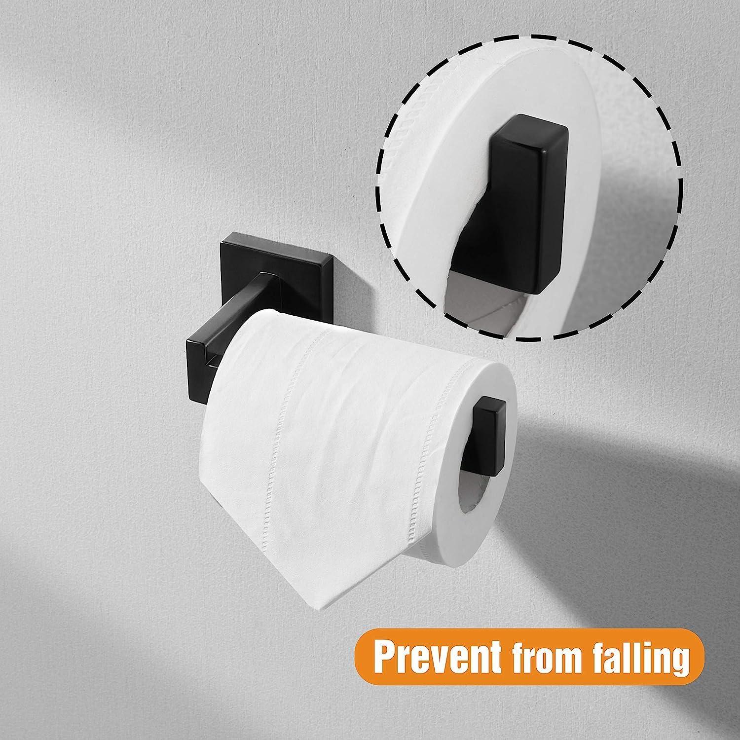Toilettenpapierhalter aus Edelstahl für Bad und Küche in Schwarz