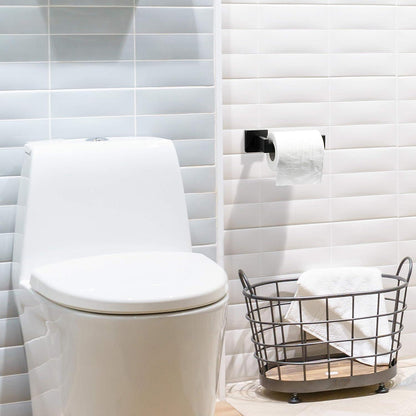 Toilettenpapierhalter Edelstahl Schwarz Quadrat für WC Bad Küche