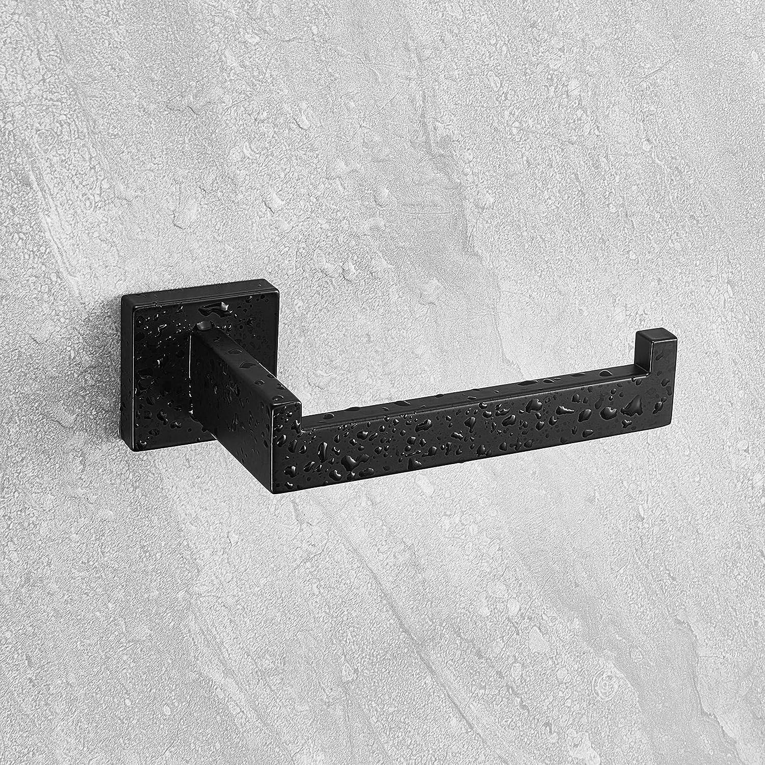 Toilettenpapierhalter Edelstahl Schwarz Quadrat für Küche Badzimmer