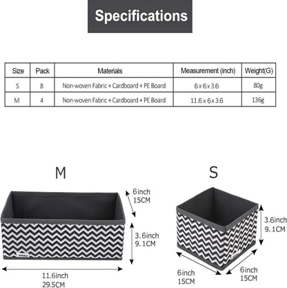 DIMJ 12er Set Aufbewahrungsboxen Schubladen Organizer für