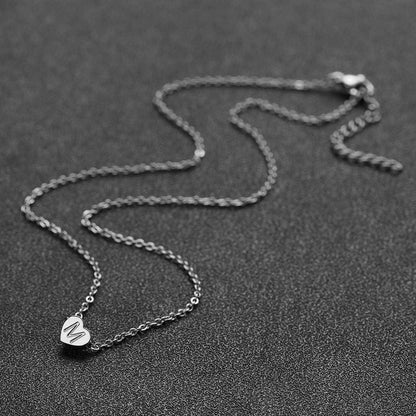 Damen Silber Halskette Herz Initial Anhänger Edelstahl vergoldet 18K