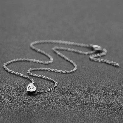 Damen Silber Halskette Klein Herz Anhänger Initialschmuck Frauen Mädchen
