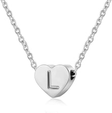 Silber Halskette mit Buchstabenherz Anhänger Initialschmuck