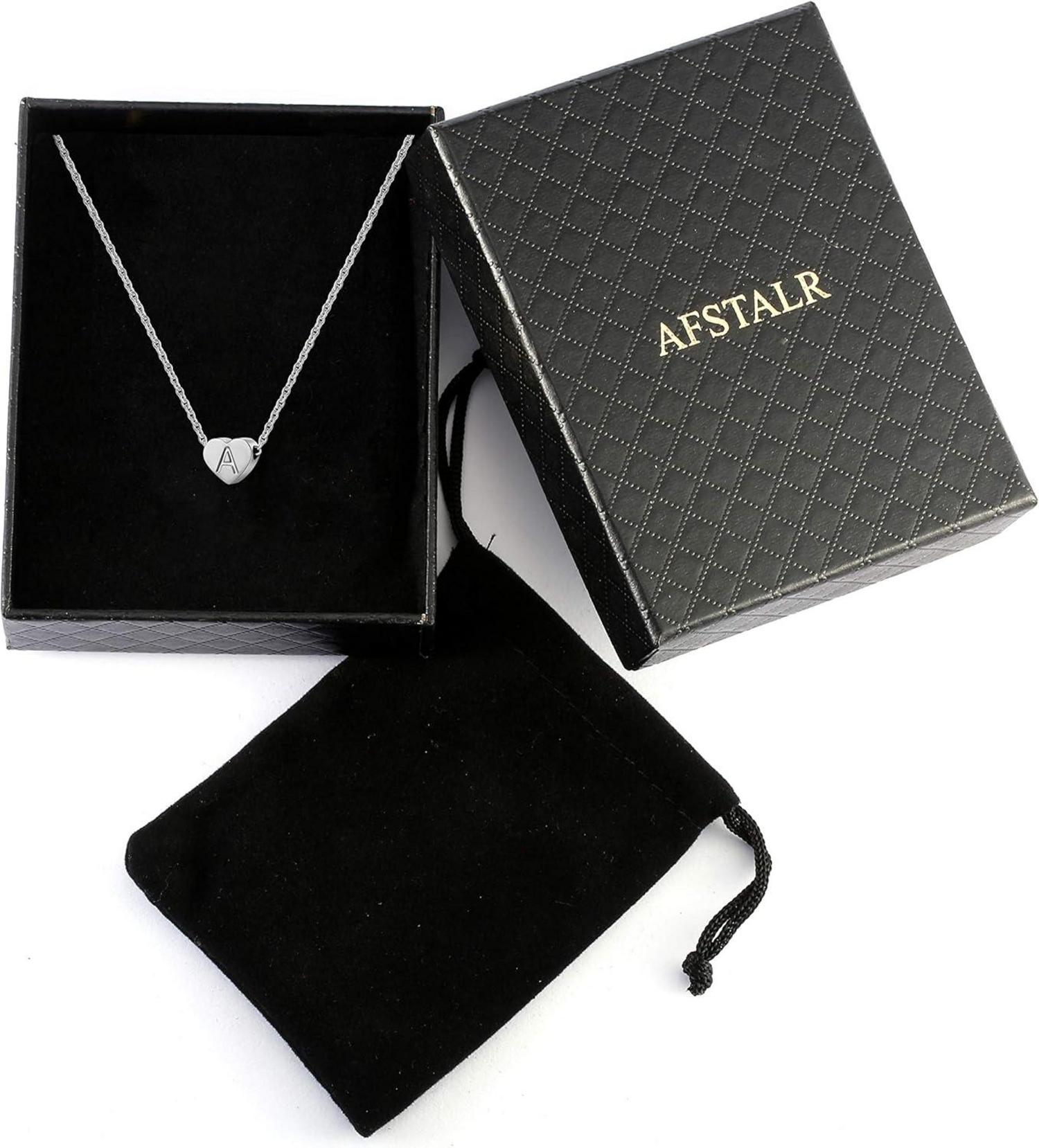 Silber Damen Halskette Herz Anhänger Initialschmuck Mädchen