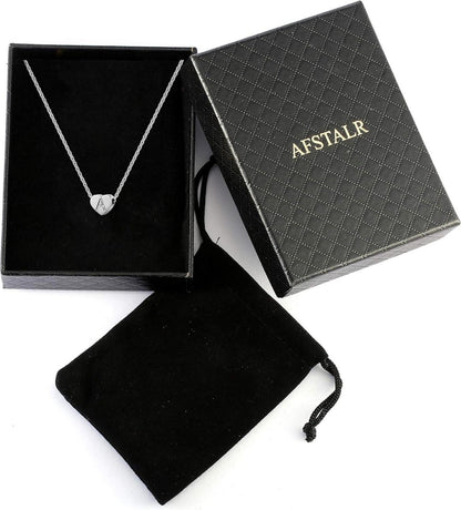 Silber Damen Halskette Herz Anhänger Initialschmuck Mädchen