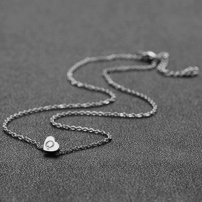 Silber Buchstabenherz Halskette Initialschmuck Damen Q