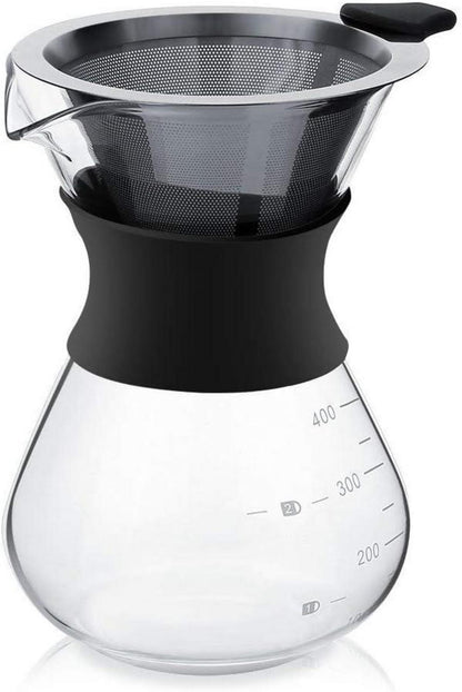 Pour Over Kaffeebereiter Handfilter Glas Edelstahl Permanentfilter