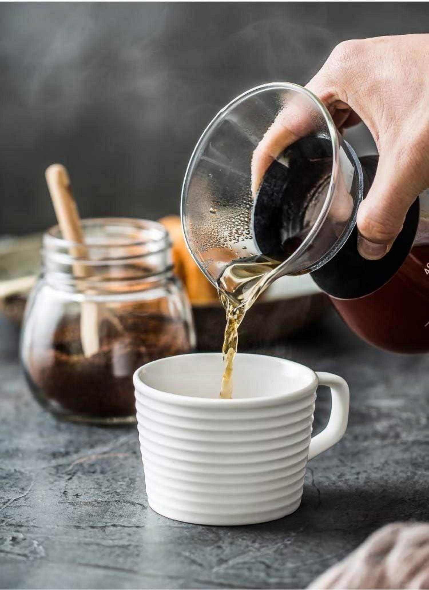 Pour Over Kaffeebereiter Handfilter aus Glas Edelstahl Permanentfilter