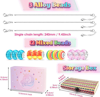 BIIB Mädchen Bastelset Schmuck Armbänder 6-12 Jahre Regenbogen-Mix