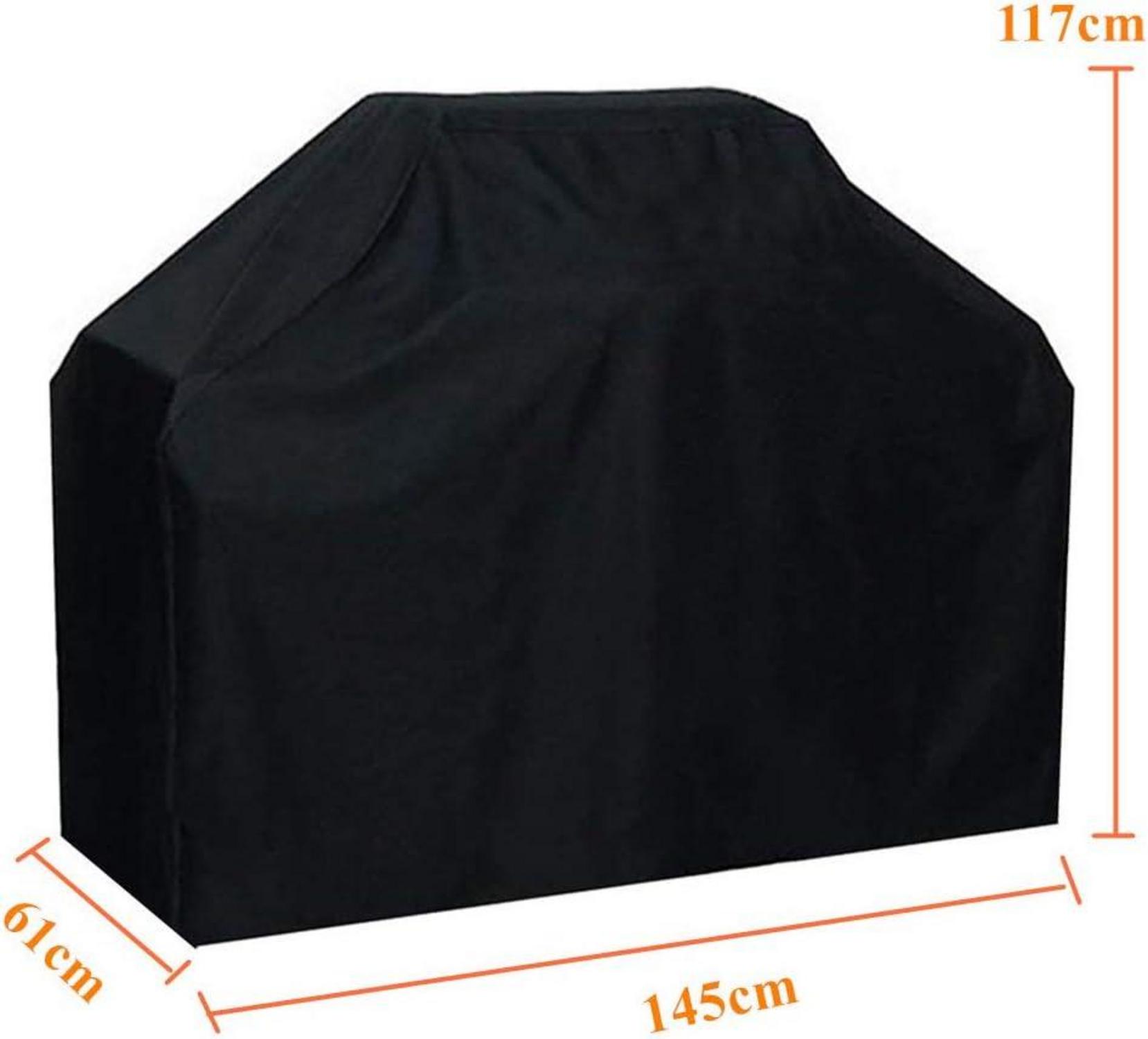 Grillabdeckung Gasgrill 145x61x117cm Schwarz Wetterfest UV-beständig